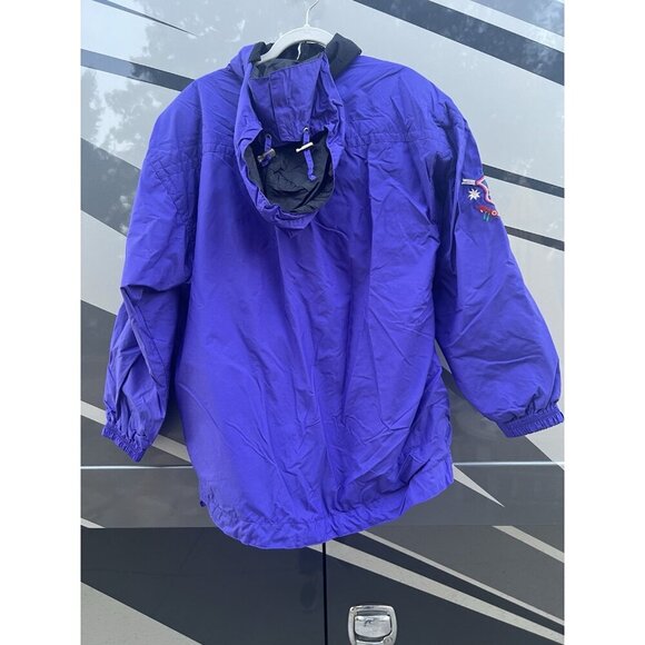 Vintage 90s Obermeyer Scarlett purple floral embroidered ski jacket alpine S - Picture 2 of 16